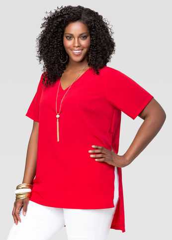Crepe Hi-Lo Tunic Tee