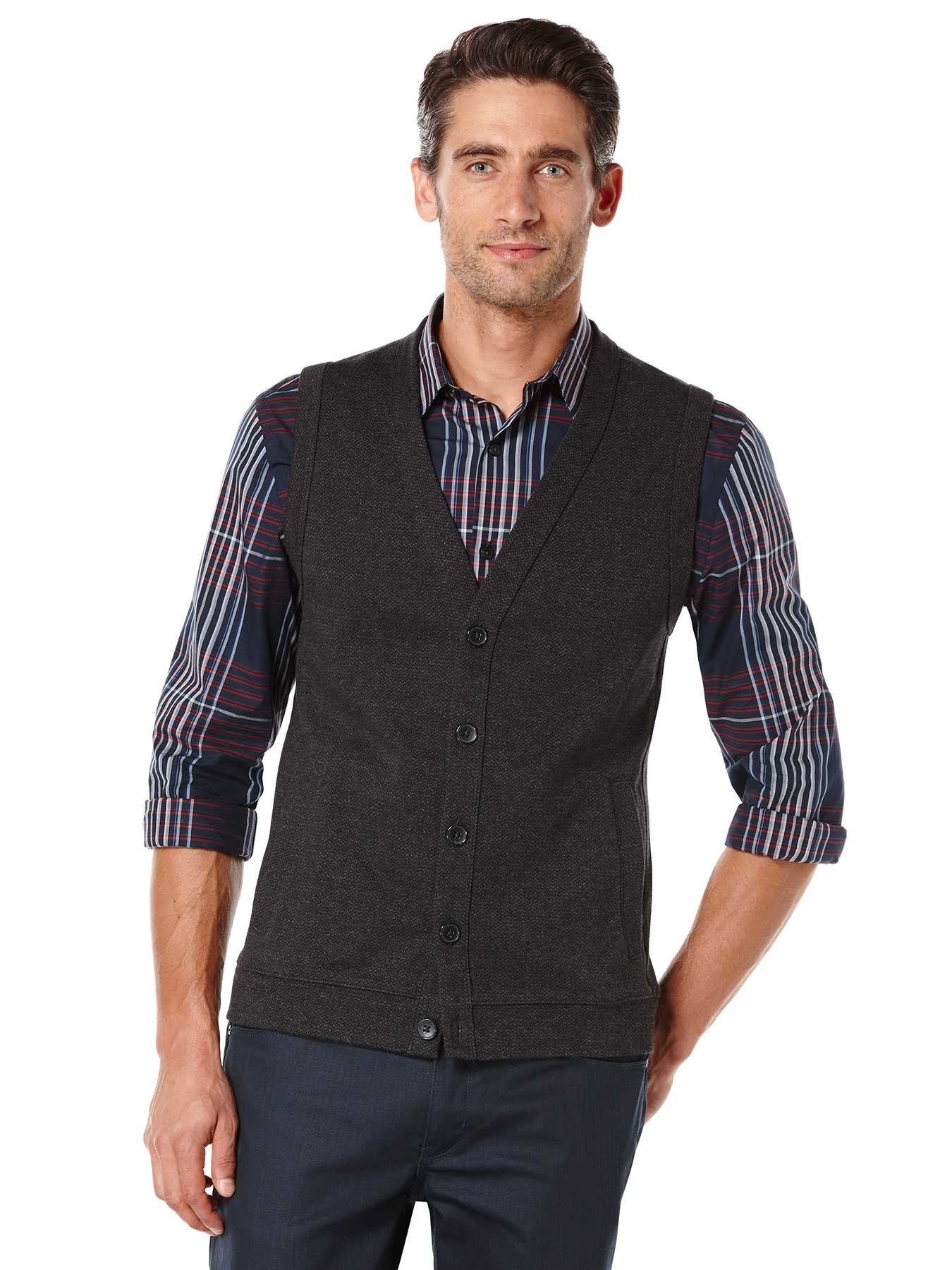 Perry Ellis Herringbone Vest