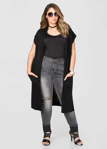 Longline Sleeveless Cardigan