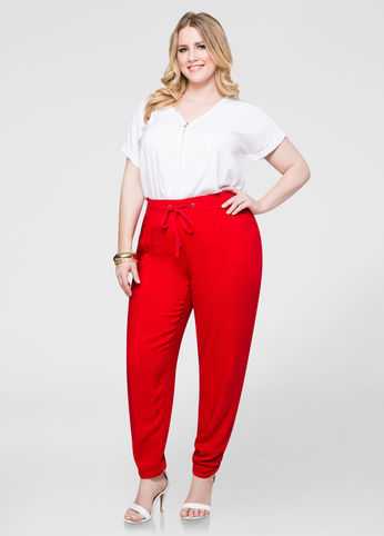 Solid Ruched Leg Pant