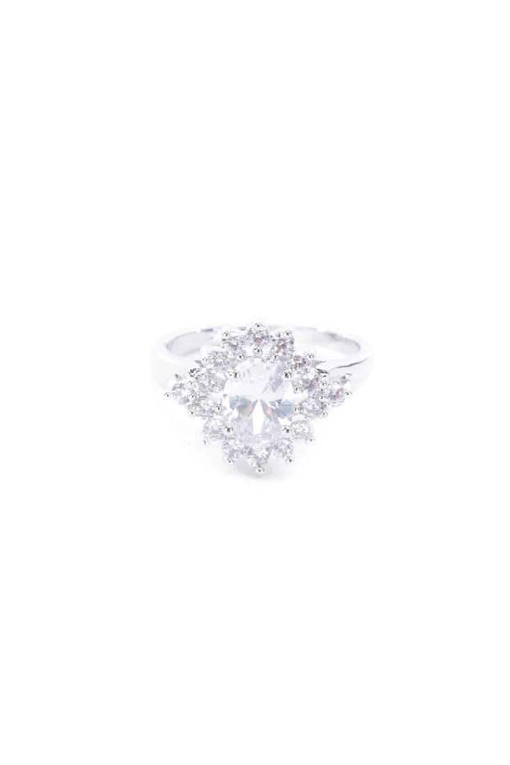 Silver Rhinestone Detail Ring