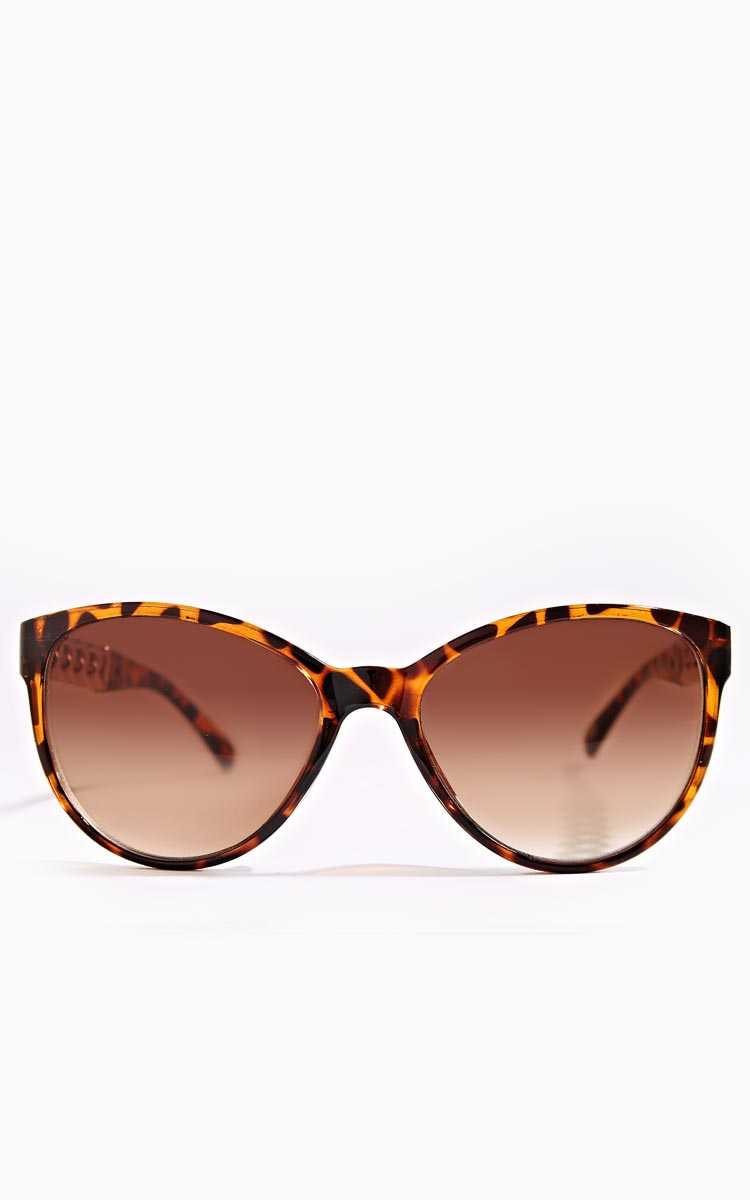 Hannah Chain Cateye Sunglasses - N/S - TORT by Styles For Less
