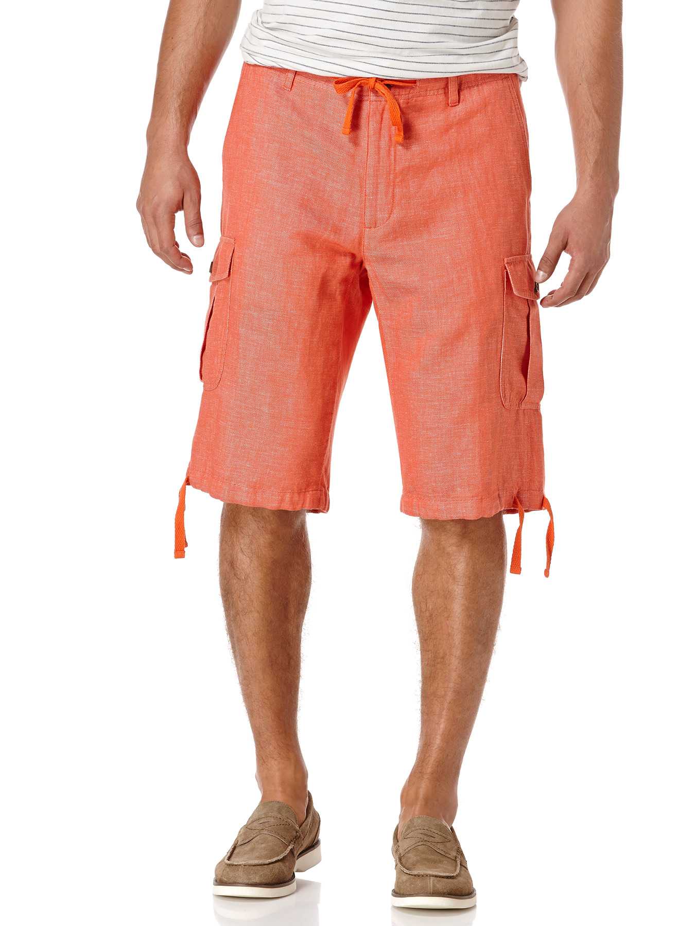 Perry Ellis Linen Cotton Drawstring Cargo Short