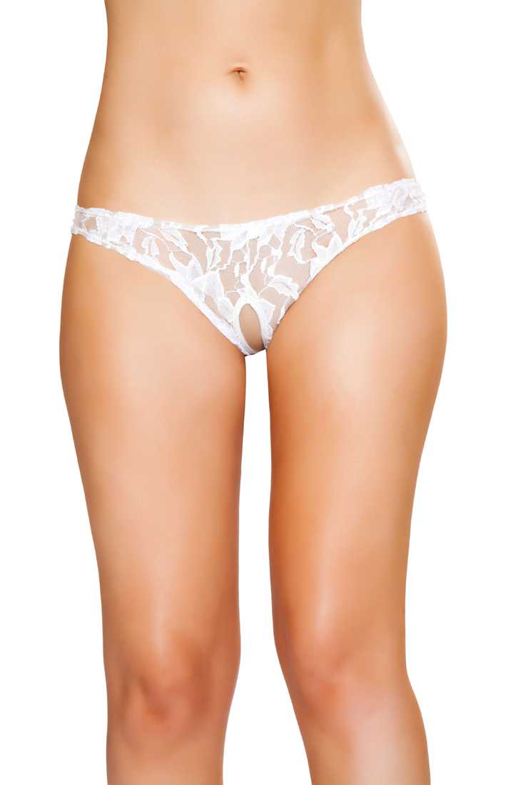 White Cutout Lace Shorts