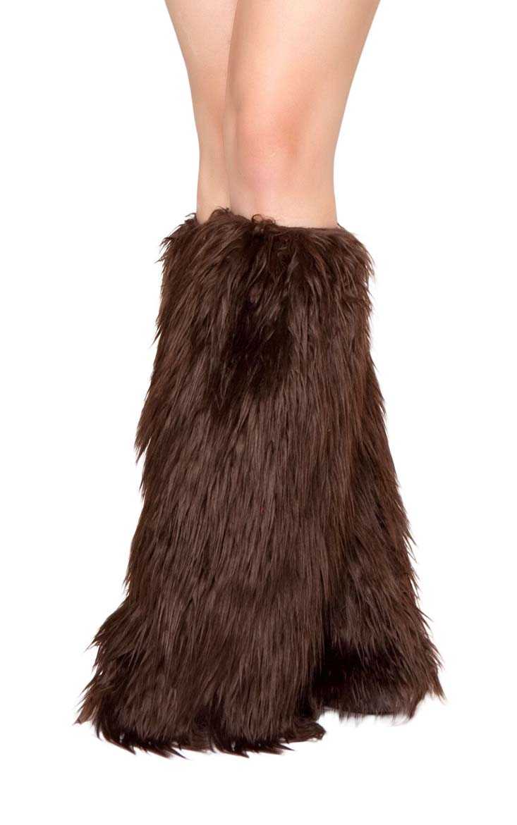 Brown Faux Fur Leg Warmers Costume Accessory
