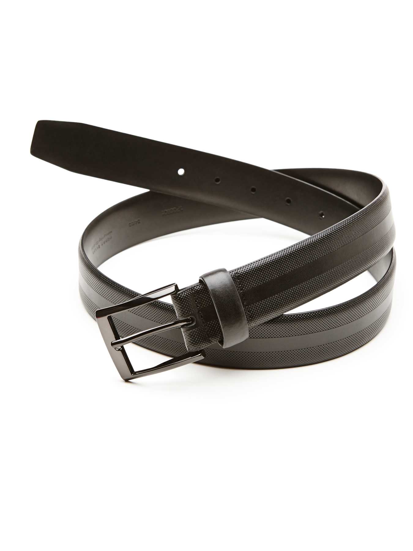 Perry Ellis Grated Sides Leather Belt