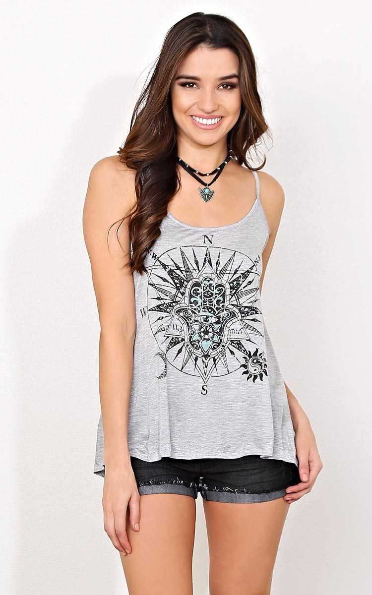 Sense Of Direction Knit Tank - - Heather in Size by Styles For Less