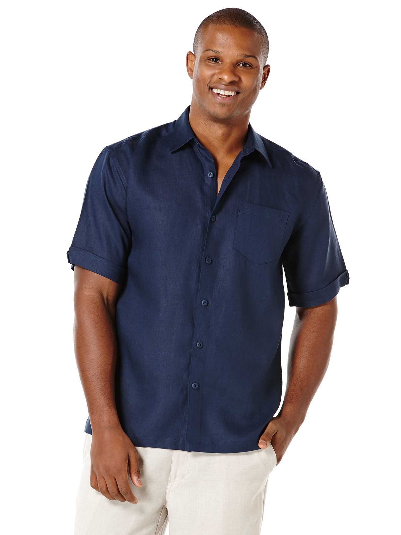 Cubavera 100% Linen Short Sleeve 1 Pocket Shirt