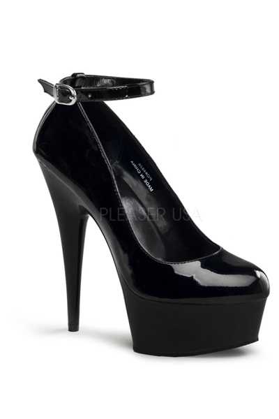 Black Patent Faux Leather Platform High Heels