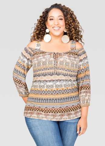 Boho Cold Shoulder Top