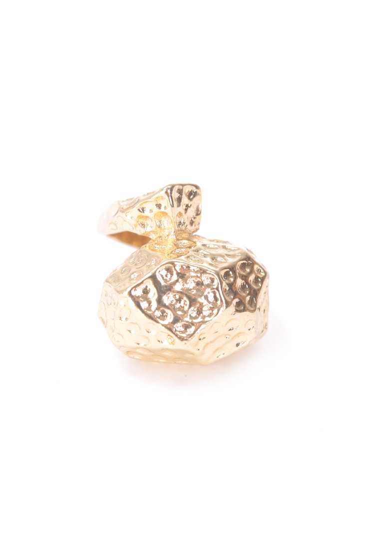 Gold Hammered Abstract Ring