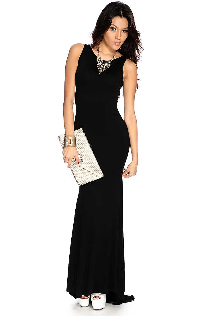 Black Sleeveless Sexy Bodycon Maxi Dress