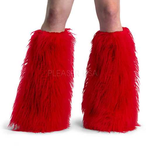 Red Faux Fur Boot Sleeves