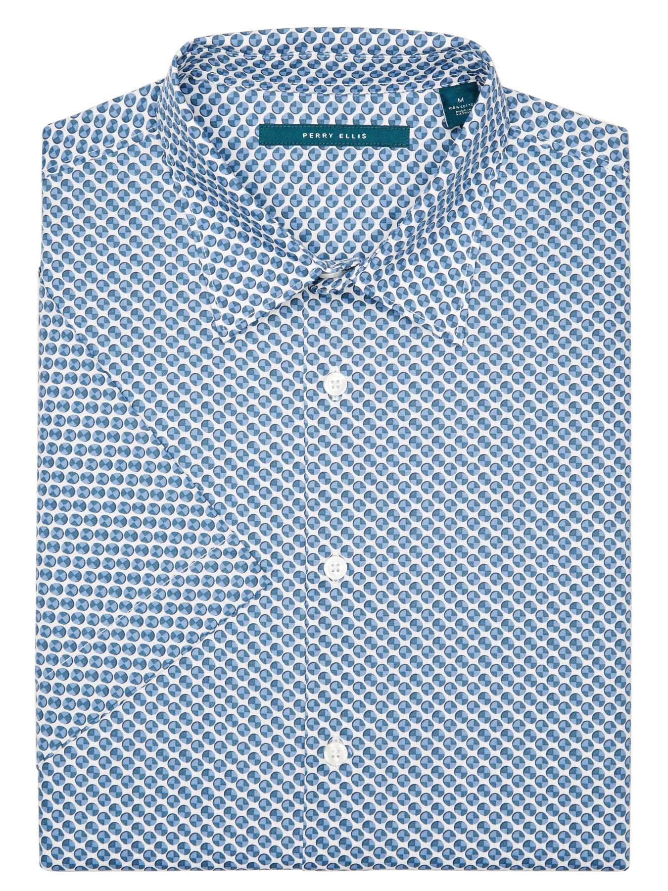 Perry Ellis Short Sleeve Pie Graph Print Shirt