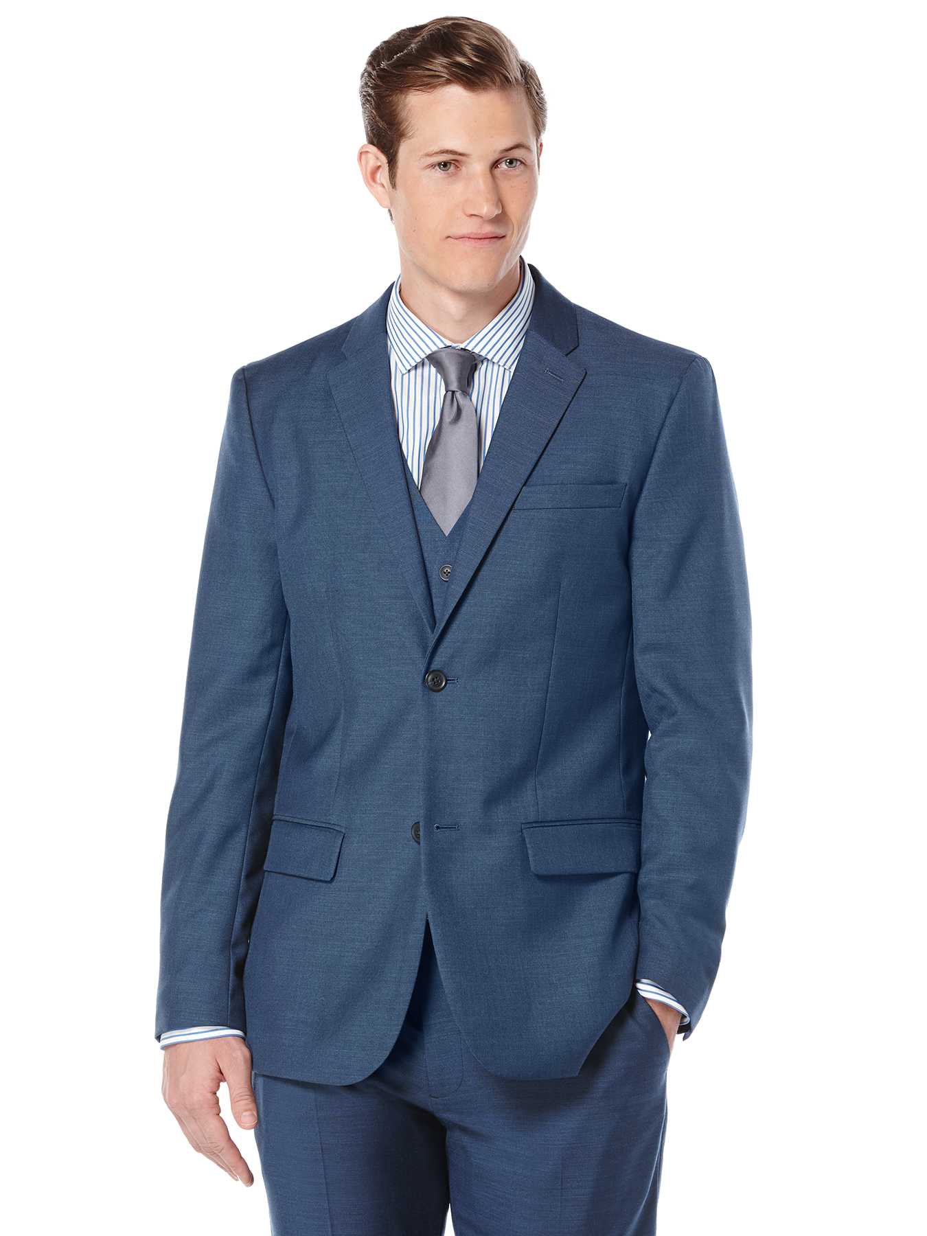 Perry Ellis Two Toned Twill Suit Jacket