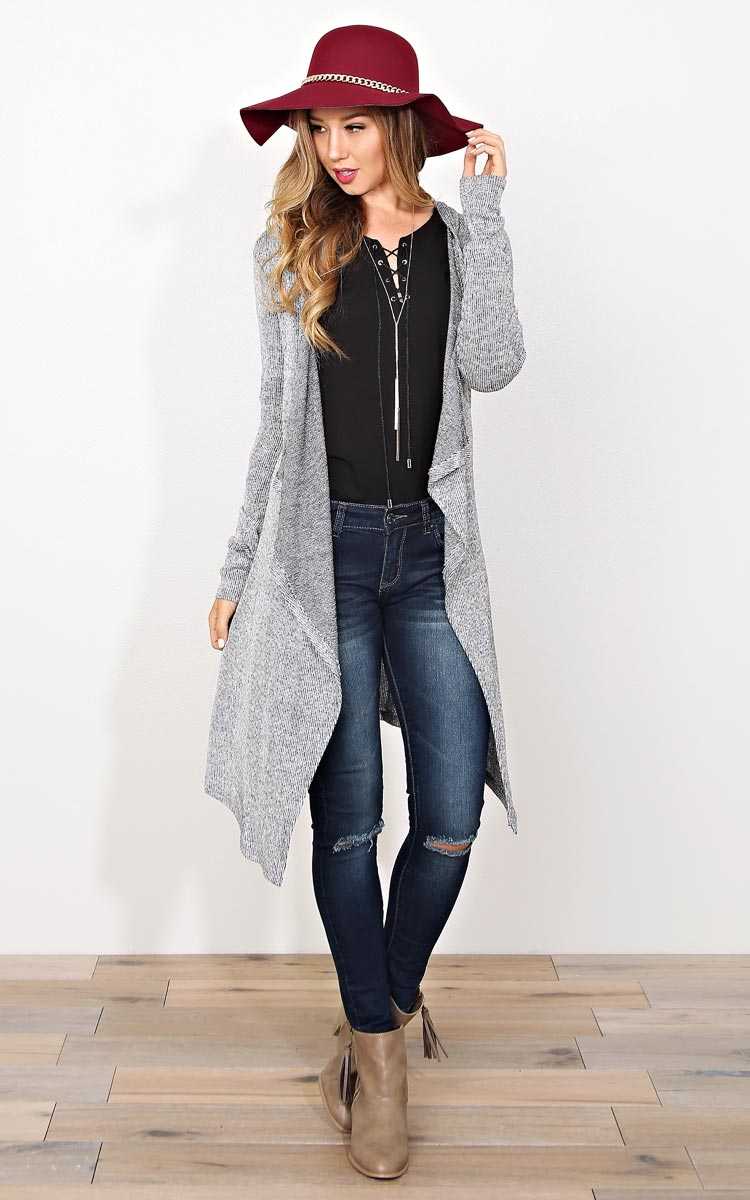 Tabitha Two Toned Slub Wrap - MED - Black Combo in Size Medium by Styles For Less