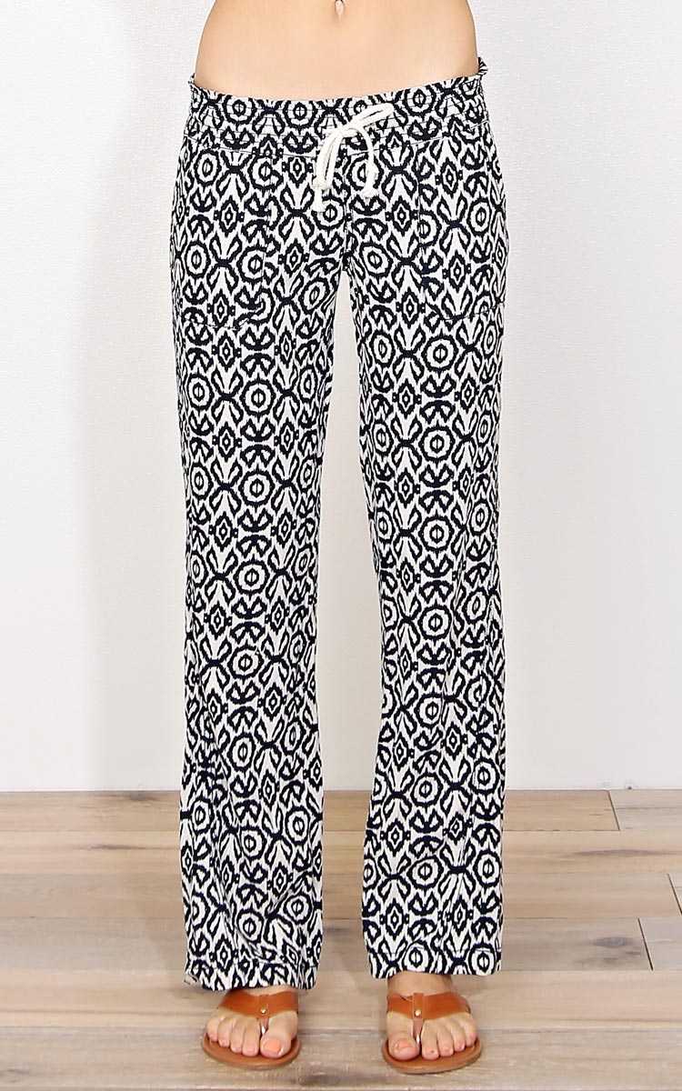 Melanie Ikat Linen Pants - - Ivory Combo in Size by Styles For Less