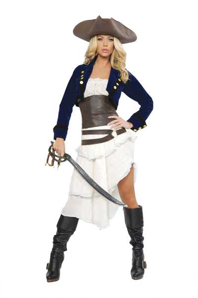 6 PC Deluxe Colonial Pirate Costume