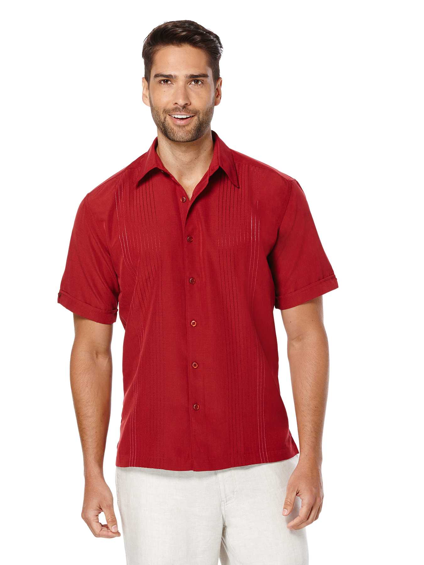 Cubavera Short Sleeve Texture Ombre Embroidery