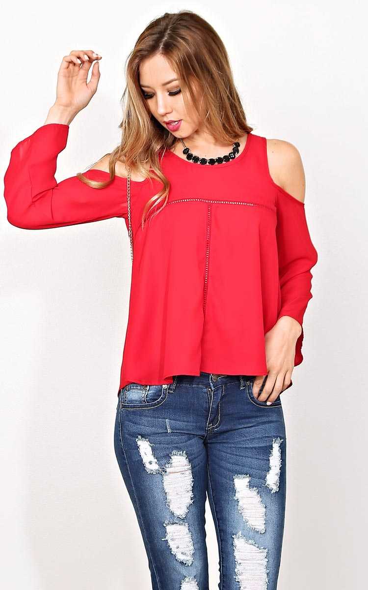 Forget Me Not Woven Top - SML - Red in Size Small by Styles For Less