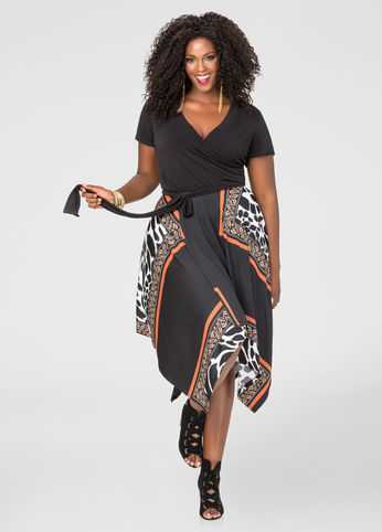 Animal Print Hanky Hem Dress