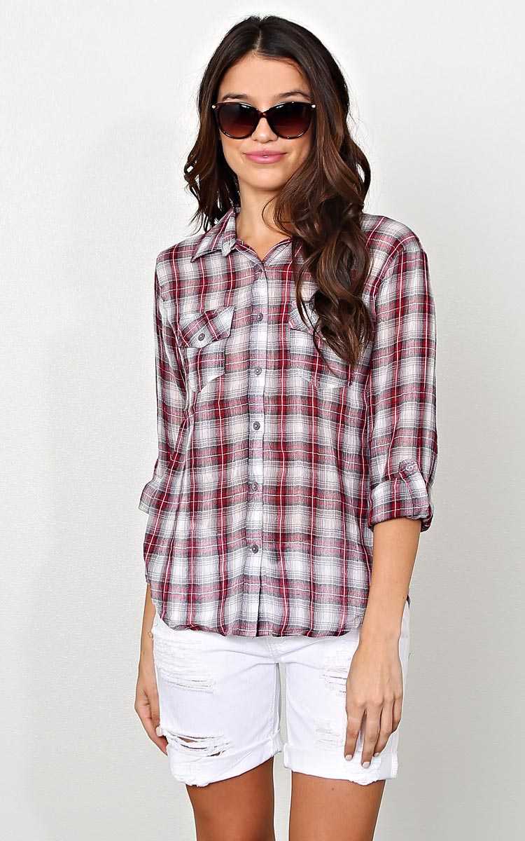 Forever Western Woven Top - - Red Combo in Size by Styles For Less