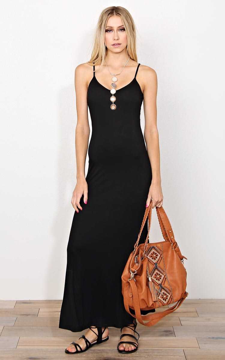 Black Felicity Knit Maxi Dress - - Black in Size by Styles For Less