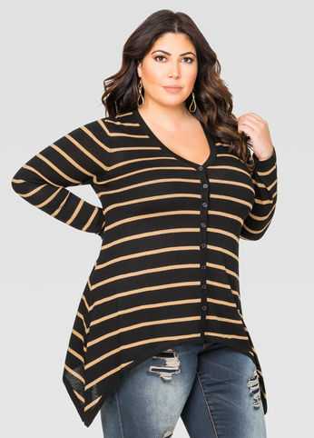 Striped Sharkbite Cardigan