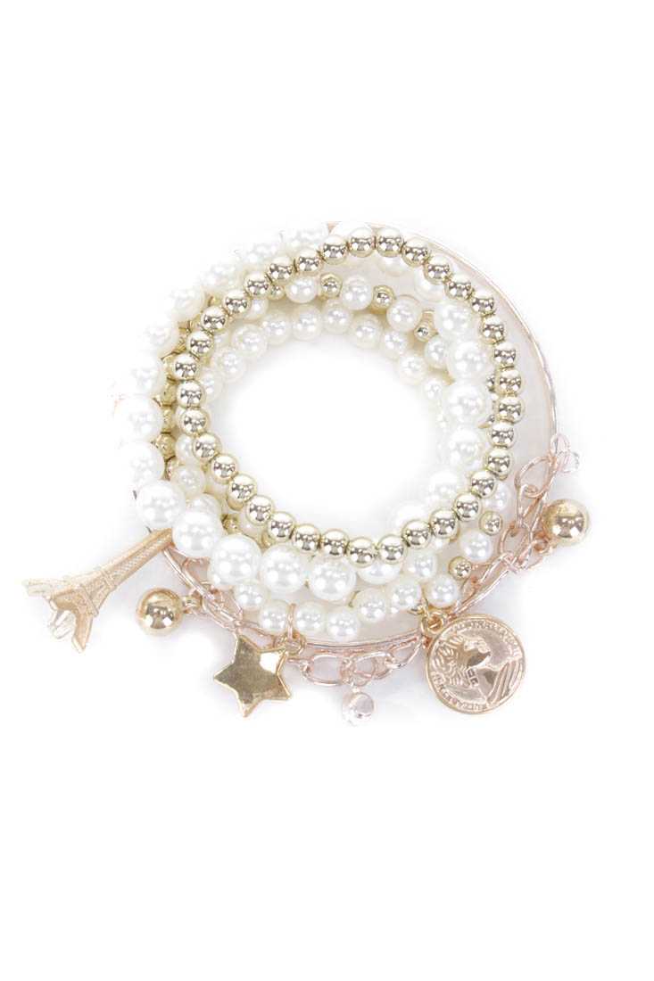 Gold Beaded Bracelet Set