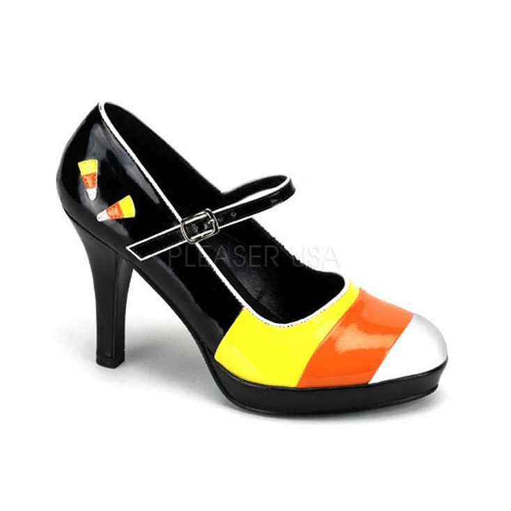 Black Multi Candy Corn Patent Maryjane High Heels