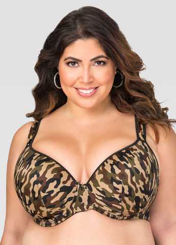 Camo Plunge Butterfly Bra