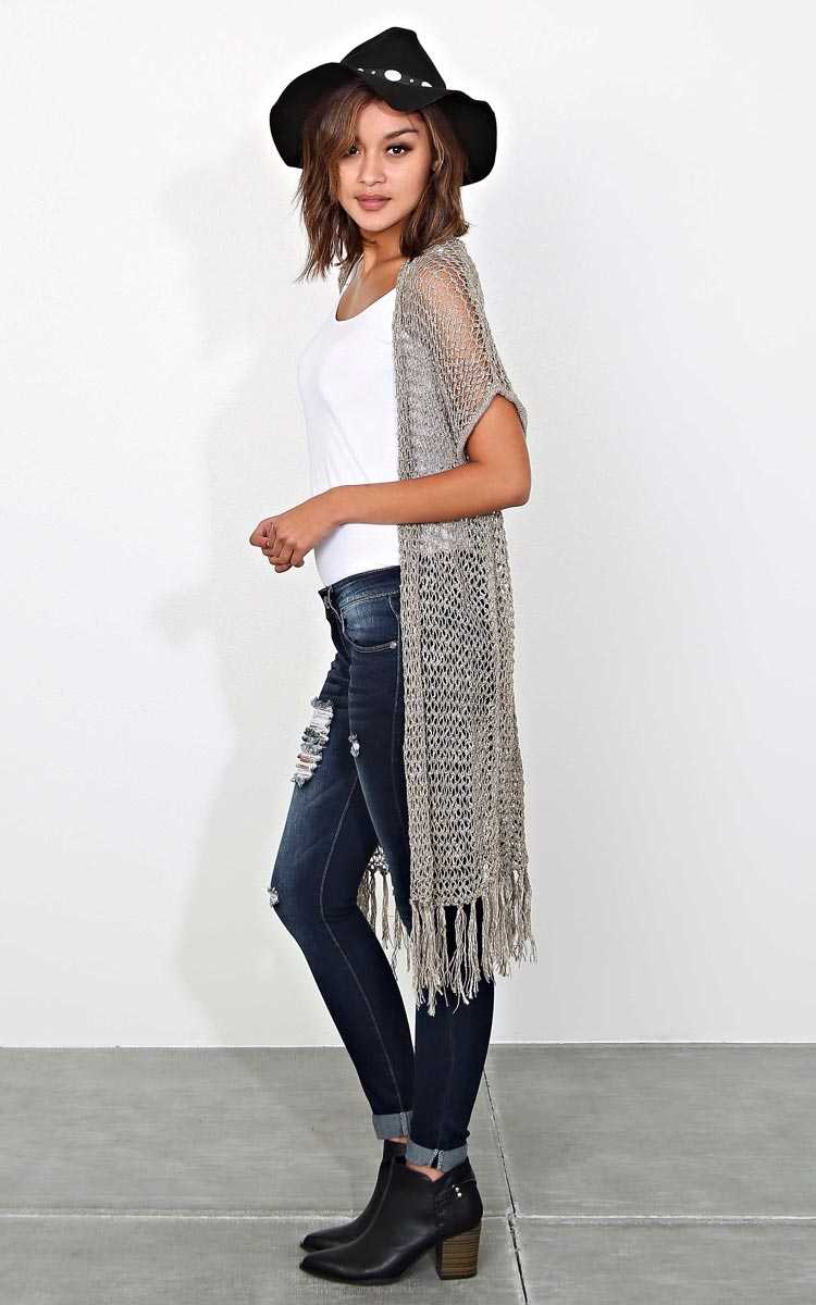 Clara Knit Duster - - Olive/Drab in Size by Styles For Less