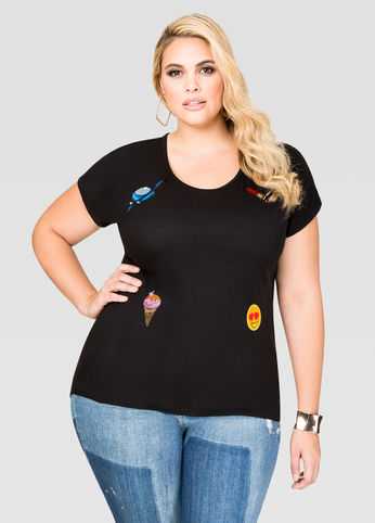 Ribbed Patches Hi-Lo Tee