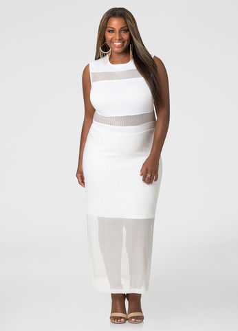 Sheer Panel Maxi Dress
