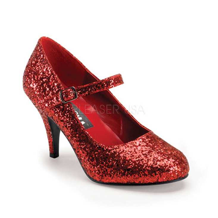 Red Glitter Maryjane High Heels