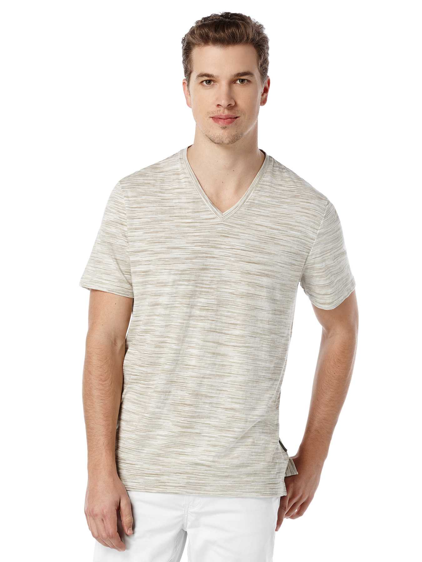 Perry Ellis Short Sleeve Space Dyed V-Neck Shirt