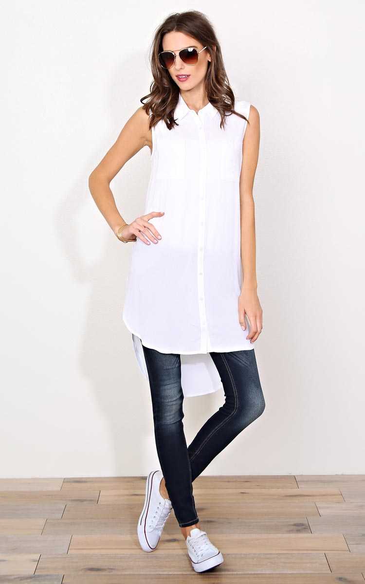 Fresh Start Woven Tunic - - White in Size by Styles For Less