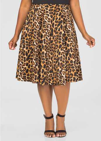 Leopard Flare Skirt