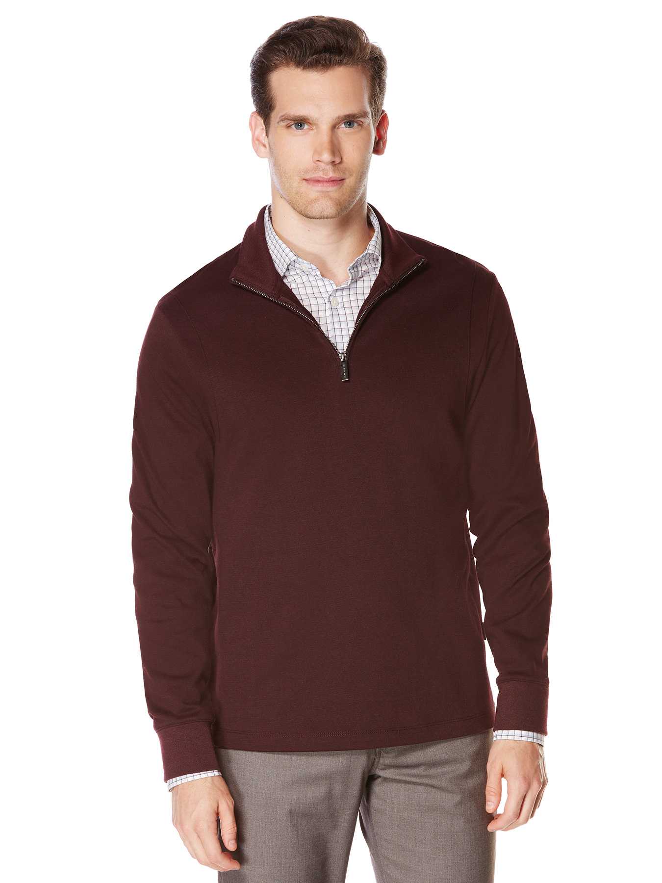 Perry Ellis Iridescent Quarter Zip Sweater