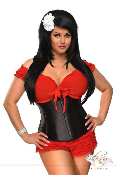 Black Plus Size Strapless Underbust Corset