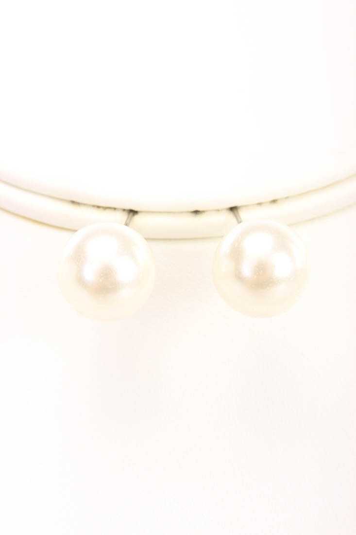Ivory High Polished Pearl Design Necklace And Earring Set