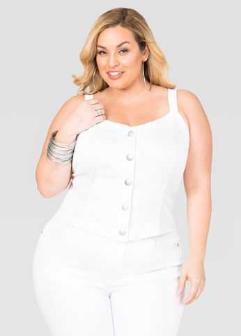 White Jean Tank Top