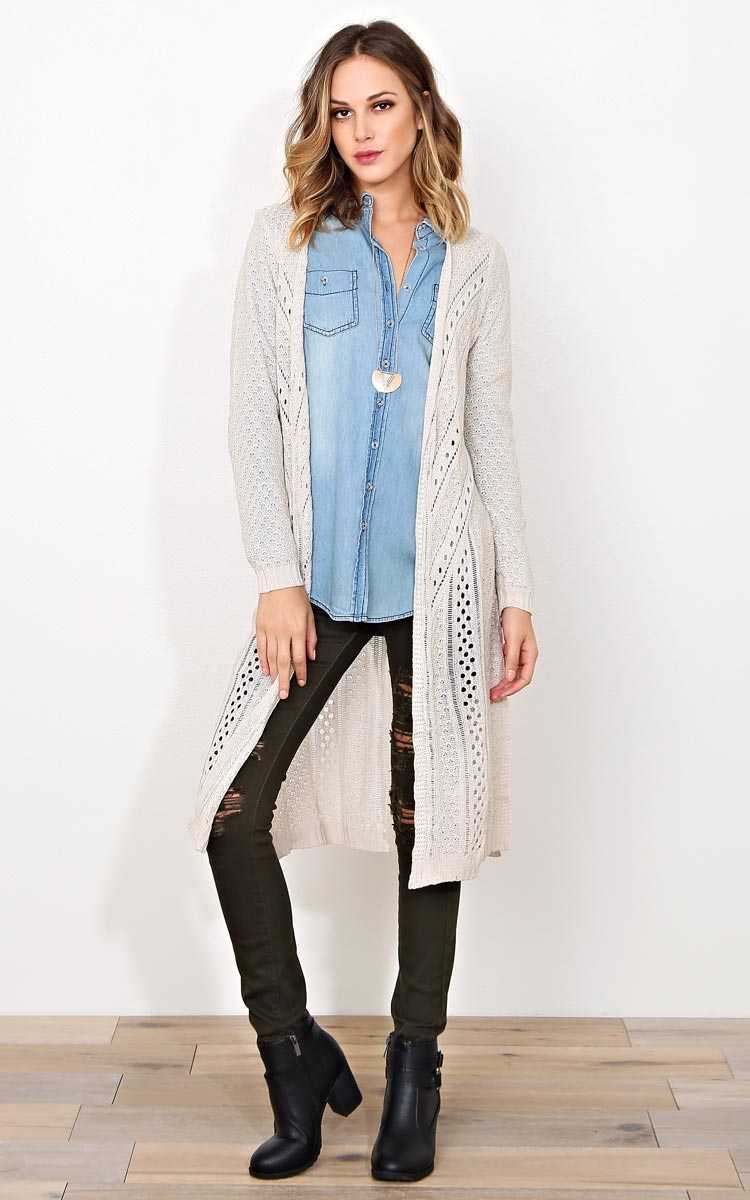 Aspen Vacay Sweater Knit Wrap - MED - Ivry/Natrl in Size Medium by Styles For Less