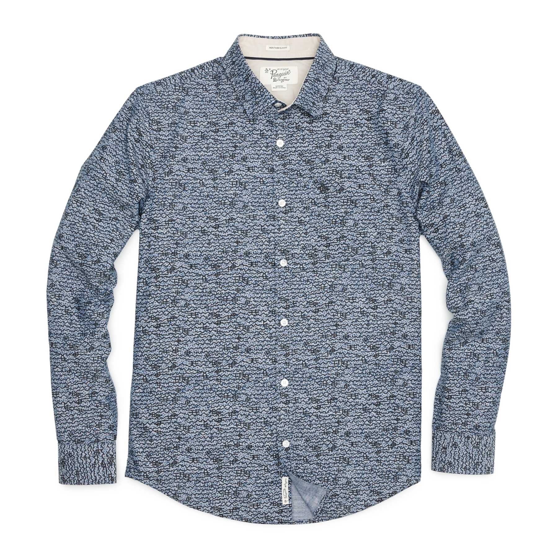 Original Penguin SQUIGGLE PRINT CHAMBRAY SHIRT