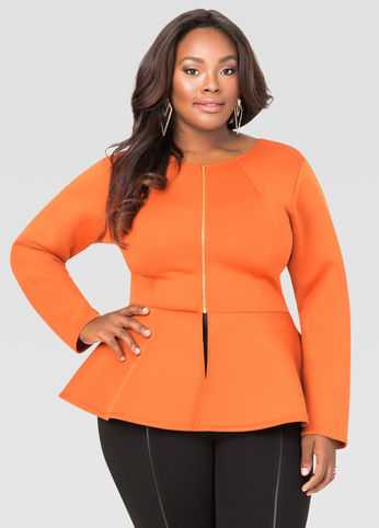 Neoprene Peplum Jacket