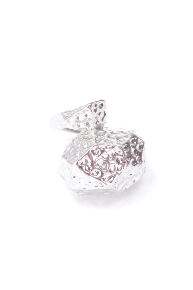 Silver Hammered Abstract Ring