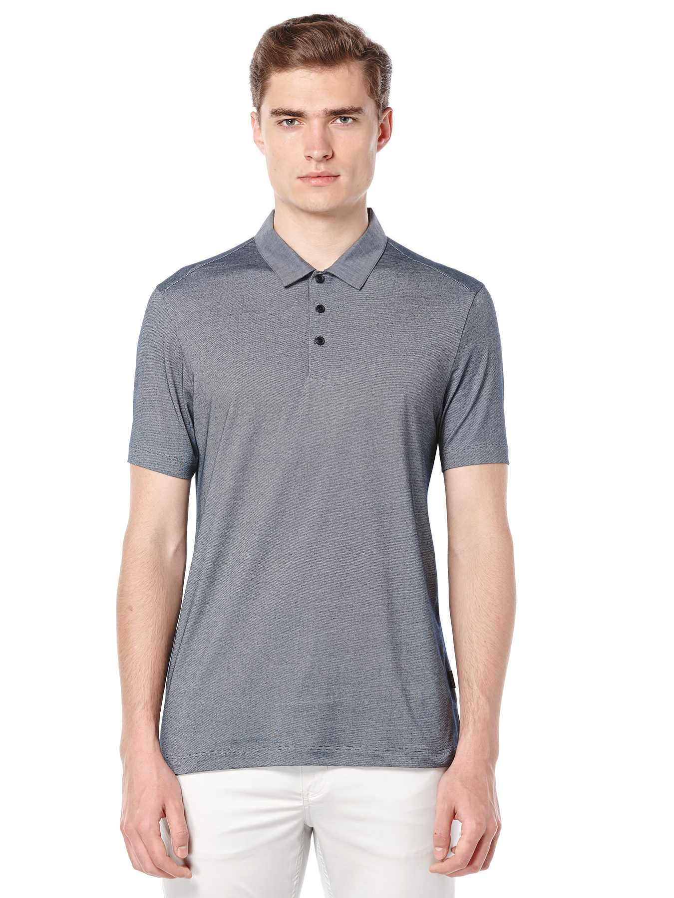 Perry Ellis Short Sleeve Fine Stripe Polo