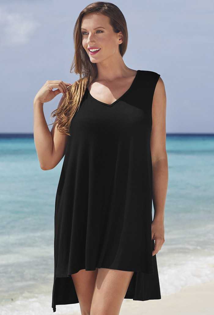 Black V High-Low Dress