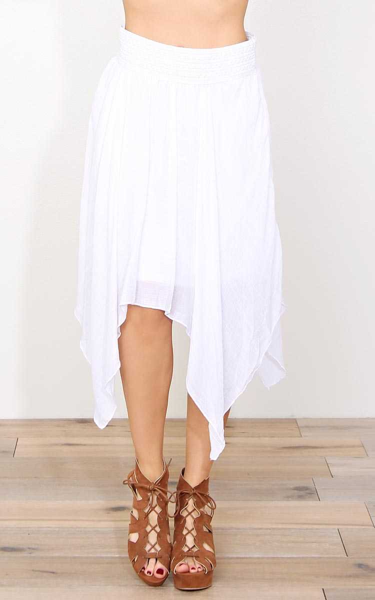 Palm Desert Woven Skirt - - White in Size by Styles For Less