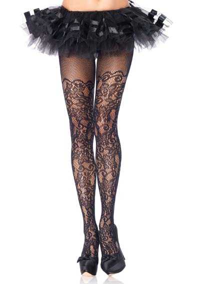 Black Vine Net Hosiery